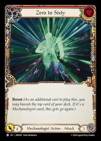 Zero to Sixty RED AMX016 - Armory Deck - Maxx 'The Hype' Nitro - Flesh and blood card