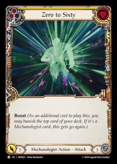Zero to Sixty YELLOW AMX021 - Armory Deck - Maxx 'The Hype' Nitro - Flesh and blood card