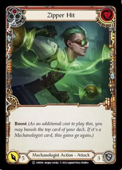 Zipper Hit RED 1HD016 - Dash - Blitz Deck - Flesh and blood card
